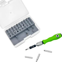 Kit de tournevis multifonctionnel portable 32-en-1 CR-V de petite taille avec embouts et étui en plastique pour réparation et entretien