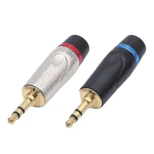 High quality Jack 3.5 Earphone Plug 3.5mm 3 pole Stereo Male Plug Gold Plated Wire Connector