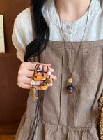 Collier long artisanal en bois pour usage quotidien, pendentif en bois naturel, cordon tressé, ornement pour cadeau de festival, vente en gros