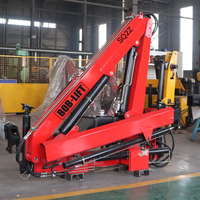 Grue de camion à bras articulé pliable de 2 tonnes, chargeur hydraulique 2000 kg, grue pour camion