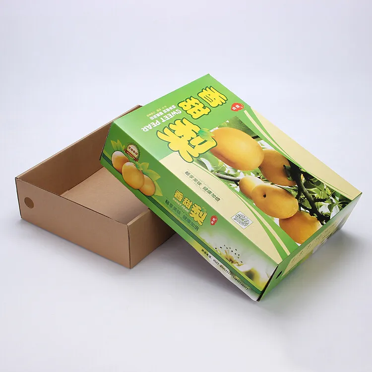 Custom vegetable fruit pear tomato apple packing corrugated carton box