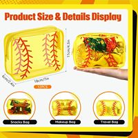 Sac de rangement transparent en PVC JOYSUN pour softball et baseball, grande capacité, sac de voyage pour articles de toilette et cosmétiques