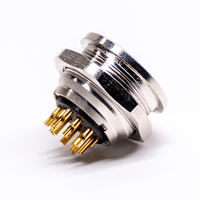 Conector de montaje en panel de brida con 4 agujeros DIN 8Pin AISG M16 M12 M8 8 Pin 8Pin Cable de soldadura Socket