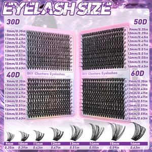 Pestañas Postizas <span class=keywords><strong>de</strong></span> Fábrica, Gruesas y Naturales, Grupos <span class=keywords><strong>de</strong></span> Pestañas Pre-encoladas, Precortadas, Autoadhesivas, Extensión <span class=keywords><strong>de</strong></span> Pestañas DIY, Segmentos <span class=keywords><strong>de</strong></span> Pestañas DIY - Product Image 3