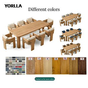 Set da pranzo in Teak all'aperto di lusso per cortile ospedale Hotel scuola Villa spiaggia cuscino impermeabile per uso esterno generale - Product Image 5