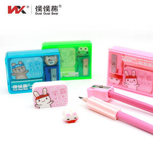 Ensemble de fournitures pour étudiants dessin animé <span class=keywords><strong>lapin</strong></span> papeterie scolaire directe d'usine avec gomme porte-stylo <span class=keywords><strong>taille</strong></span>-<span class=keywords><strong>crayon</strong></span> pour enfants - Product Image 3