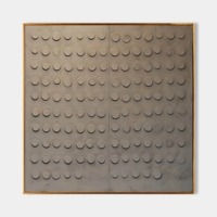 Pintura al Óleo Abstracta Moderna Industrial de Textura 3D Pintada a Mano, Gris Cemento, con Marco de Lona, Arte de Pared con Relieve de Puntos en Braille
