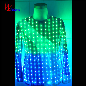 T-shirt LED polychrome phosphorescent pour la danse de groupe, la performance sur scène, le festival et la performance. - Product Image 6