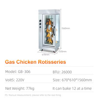 Rôtissoire à poulet verticale professionnelle au gaz, four à poulet rôti au gaz, gril à canard rôti