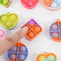 Mini Pop Sleutelhanger Peuter Sensorische Fidget Speelgoed Bulk Klaslokaal Prijzen Kinderen Verjaardagsfeestje Gunsten Huwelijkscadeau Voor Gasten