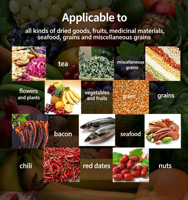 Hoge Efficiëntie Commerciële Voedsel Fruit Groente Dehydrator Machine Elektrische Verwarming SUS304 RVS Multifunctioneel