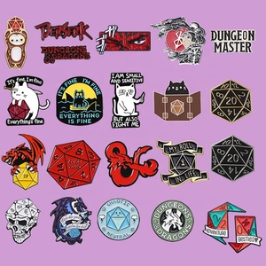 Broche de luxe en métal, motif dés D20, thème Dragons et jeux de rôle (DnD RPG), accessoire de mode pour hommes et femmes, vente en gros - Product Image 6