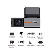 Mini caméra de tableau de bord double 4K avant et arrière Caméra DVR de voiture WIFI à vision nocturne 4K pour voitures