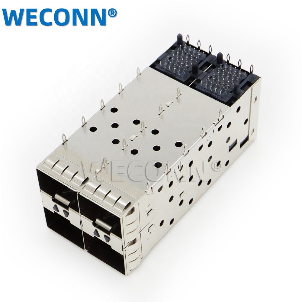 Для программирования в производственных условиях разъем 2x2 клетка с EMI весной и заземление PIN пресс-FIT оптический разъем трубы волокна разъем 6 pin разъем печатной платы