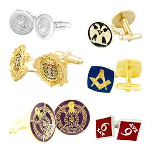 Gemelli massonici all'ingrosso dei gemelli di affari degli uomini del metallo dei gemelli dell'acciaio inossidabile di forma della prugna dei chiodi del polsino francese all'ingrosso - Product Image 2