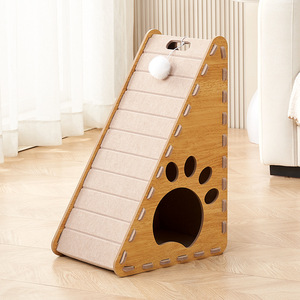 Rascador y Cama para Gatos Integrados, Casa Triangular Grande de Fieltro para Gatos, Uso en las Cuatro Estaciones - Product Image 1