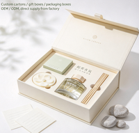 Boîte cadeau rigide personnalisée avec couvercle et base, fermeture magnétique, insert en carton gris pour ensembles de diffuseurs de parfum