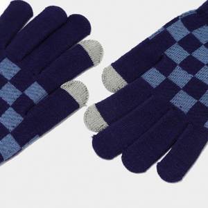 Korean Style Winter Outdoor Plaid Knitted Warm Cold Proof Scarf Gloves Beanie Hat Suit - Product Image 5