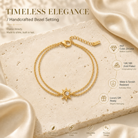 Bracelets Trebdy en acier inoxydable plaqué or 18 carats avec zircon pour femmes, étanches, hypoallergéniques, anti-ternissement, polis, bijoux à breloques variées