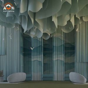 Installation <span class=keywords><strong>de</strong></span> <span class=keywords><strong>plafond</strong></span> en nuages ondulés sur mesure - Sculpture LED artistique pour <span class=keywords><strong>centre</strong></span> commercial et atrium - Product Image 2