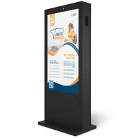 Kiosque Totem étanche à écran tactile double face 2500 lentes personnalisable pour l'extérieur Signalisation et affichage numériques pour l'extérieur