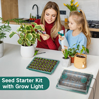 Kit de germination en serre BAVA 80 cellules, dôme d'humidification, plateau de semis en silicone, lampes LED à spectre complet pour la floraison