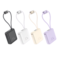 Produits Phares 2026 Mini Power Bank 22,5W à Charge Super Rapide 10000mAh 20000mAh avec Câble Intégré