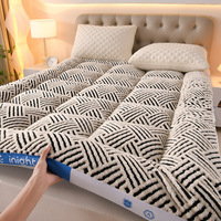 Surmatelas en velours jacquard épaissi, neuf, pliable et doux, idéal pour dortoirs étudiants, maisons et chambres d'hôtes.
