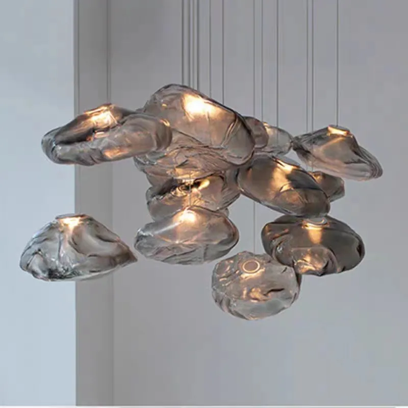 Modern Luxury Handmade Designer Glass Ball Shade Hanging Pendant Lamp Chandelier Lights