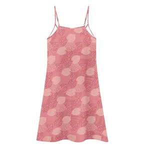 Vendita calda ragazza hawaiana abito nuovo Design collo basso personalizzato <span class=keywords><strong>Ulu</strong></span> foglie con Puakenikeni spiaggia abito estivo - Product Image 3