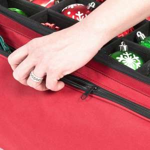 Caja de Almacenamiento para Adornos Navideños con 64 Compartimentos Ajustables y Cierre de Cremallera - Product Image 5