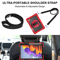 Étui robuste pour tablette avec protection à 360° °   Support rotatif antichoc hybride avec sangle de main et bandoulière B2B pour Samsung Tab S11