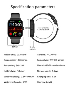 Montre connectée carrée unisexe, montres de sport, grand écran, montre connectée tendance JL7012F6, écran plein écran, 3 couleurs, plus de 100 modes sportifs, suivi d'activité - Product Image 5
