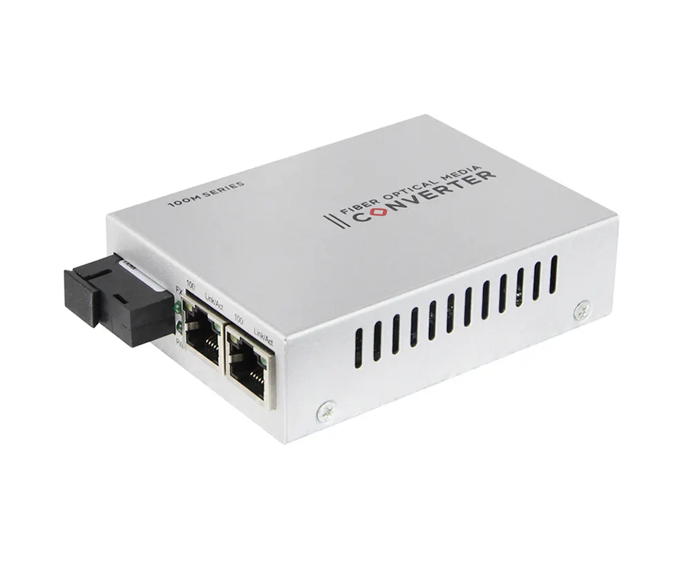 3-port 10/100M Single-mode Dual Fiber Media Converter Supports 100M RJ45 port and 155M SC fiber port combination