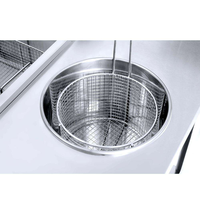 Station de panification sans dossier avec double bac en maille, table de travail en acier inoxydable pour panification de poulet, pour fournitures de restauration