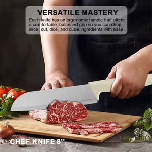 Household Kitchen Accessories PP Handle Chef Knife Tool Set Vegetable <b>Meat</b> Chopping <b>Scissors</b> Slicer Knives With Plastic Holder - Product Image 4