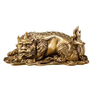 Adorno de Latón para Coche Tong Jin Sui Yue, Pixiu, Accesorio Interior Clásico de Metal y Cobre para el Tablero - Product Image 5