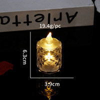 Bougie électronique LED, bougie en cire de thé INS rose, veilleuse en cristal transparent, lumière d'ambiance pour demande en mariage, bougie électronique LED