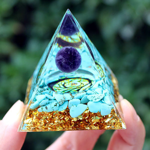 Kogiya <b>Crystal</b> <b>Chip</b> Pyramid Resin Epoxy Craft Desktop Ornament Nautilus Color Home Decoration Gift - Product Image 4