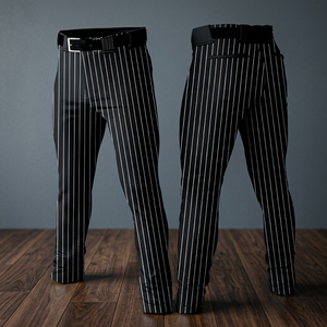 Pantalon de baseball noir imprimé motif floral en polyester, respirant, anti-humidité, avec logo frontal, coupe ajustée, personnalisable pour adulte, vente en gros - Product Image 4