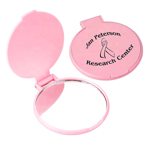 Premium Plastic Round Mini Cute Portable ultra Thin Folding Cosmetic Single Side Makeup Mirror YC043
