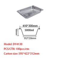 Récipients moulés en plastique PP de qualité alimentaire avec couvercles poêles de cuisson pleine grandeur en aluminium pour la cuisson