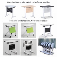 Table de conférence pliante multifonctionnelle verte - Bureaux et chaises pour étudiants universitaires - Bureaux et chaises pliables pour campus