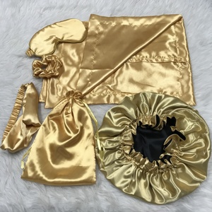 Custom Luxury Hair Scrunchies <strong>Silk</strong> Pillow case with Zipper and Eye Mask Set with Box Ruffle <strong>Pilloe</strong> case - Product Image 4