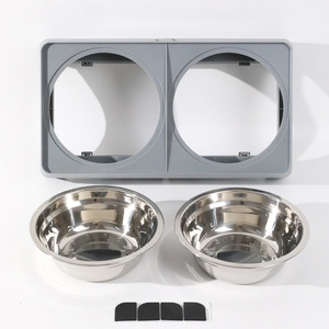 Double gamelles pour chien, 5 niveaux réglables, mangeoire surélevée, gamelles pour nourriture et eau pour animaux de compagnie, avec support <span class=keywords><strong>en</strong></span> <span class=keywords><strong>fer</strong></span> pour chien - Product Image 5