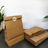 Sac en papier kraft de haute qualité sans poignée, sac d'emballage alimentaire personnalisé, sac de shopping en gros avec votre propre logo