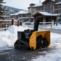 Souffleuse à neige télécommandée sur châssis chenillé, à essence, à deux étages, robuste, pour terrains glacés