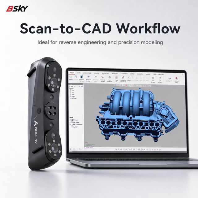 Portable High-precision Blue Laser 3D Scanner for Automotive Engineering and Industrial Modeling, High-end Version