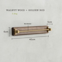 Porte-couteaux en bois de noyer avec cœur en acier inoxydable plaqué laiton pour présentoir de couteaux de chef