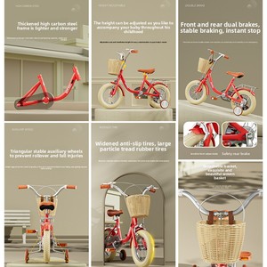 <span class=keywords><strong>Bicicleta</strong></span> para Niños de 12-20 Pulgadas con Ruedas de Entrenamiento, <span class=keywords><strong>Bicicleta</strong></span> Ligera con Altura Ajustable <span class=keywords><strong>y</strong></span> Canasta para Niños <span class=keywords><strong>y</strong></span> Niñas de 2+ Años - Product Image 4